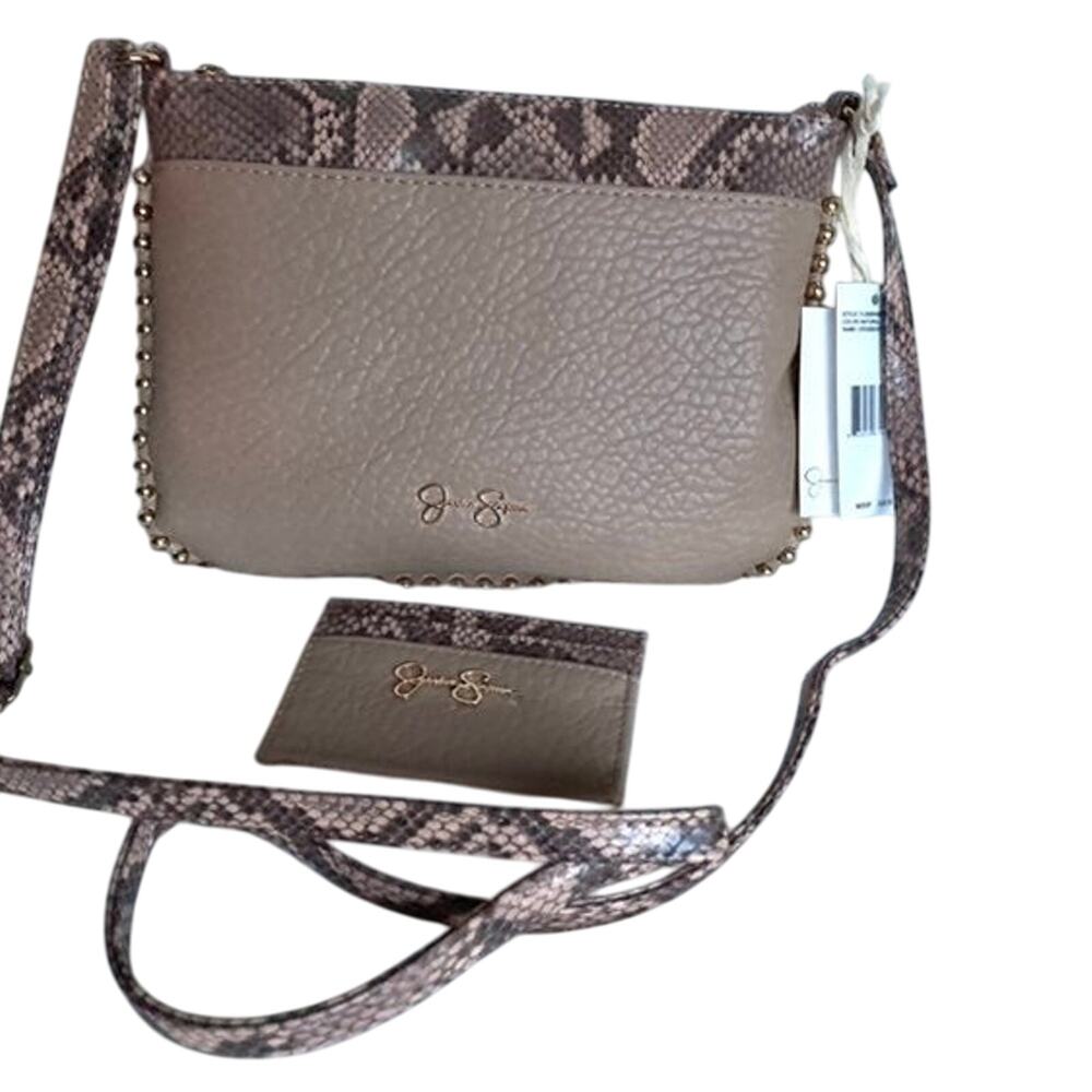 Brand New Cute JESSICA SIMPSON 2 PCs GIFT SET In Soft BEIGE Crossbody Purse